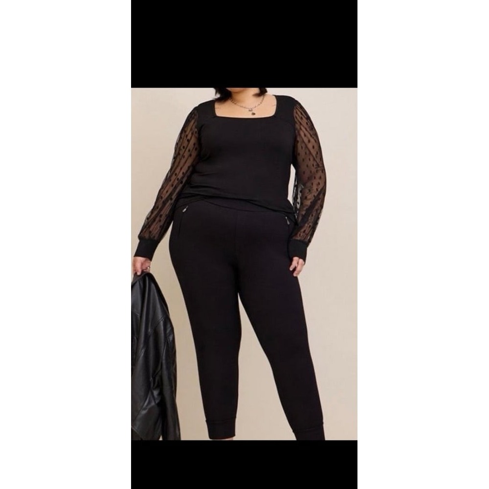 Torrid Super Soft Dot Mesh Sleeve top size 0=large XL